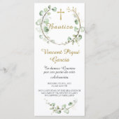 Oraciones Cortas Bautizo Tarjeta メニュー (正面)