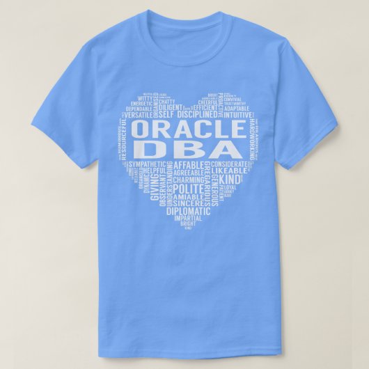 Oracle Dbaハート Tシャツ (デザイン正面)