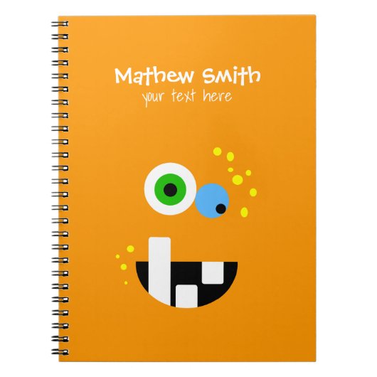 Oragneユニークでおもしろいで熱狂するなモンスター ノートブック (正面)