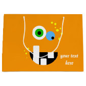 Oragneユニークでおもしろいで熱狂するなモンスター ラージペーパーバッグ (正面)