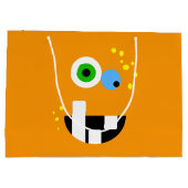 Oragneユニークでおもしろいで熱狂するなモンスター ラージペーパーバッグ (裏面)