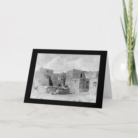 Oraibiの村落のホピー族のインディアン1895年 カード (正面)