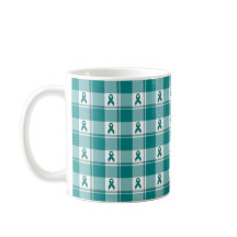 Oral Cancer Awareness Plaid Teal Ribbon