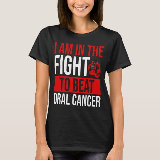 Oral Cancer Awareness Ribbon Beat Disease Warrior Tシャツ (正面)