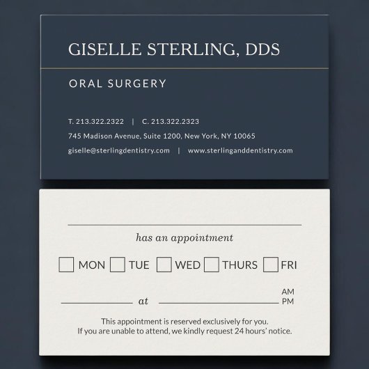 Oral Surgery Office Appointment Reminder 予約カード