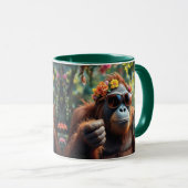 Orang-outan stylé avec lunettes de soleil. マグカップ (正面右)