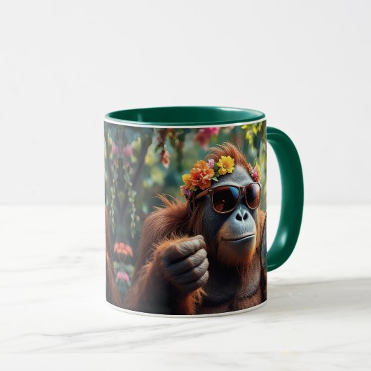 Orang-outan stylé avec lunettes de soleil. マグカップ (正面右)