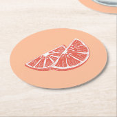 Orange ラウンドペーパーコースター (アングル)