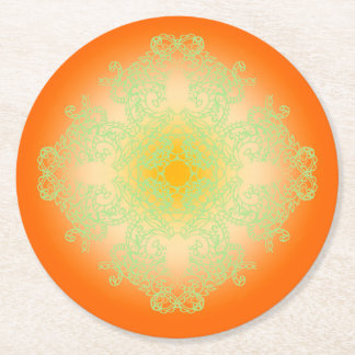 orange ラウンドペーパーコースター