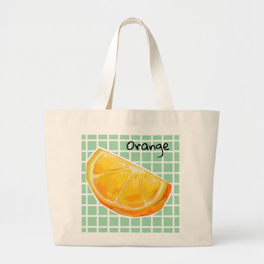 Orange ラージトートバッグ (正面)