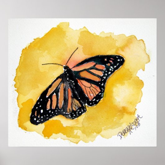orange_（昆虫）オオカバマダラ、モナーク_butterfly ポスター (正面)