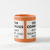 Orange 4:6 Landscape 2 x Photo Frame Custom Combo マグカップ (中央)