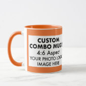Orange 4:6 Landscape 2 x Photo Frame Custom Combo マグカップ (左)