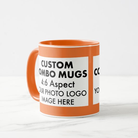 Orange 4:6 Landscape 2 x Photo Frame Custom Combo マグカップ (正面左)
