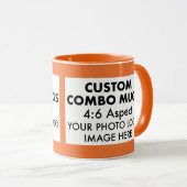 Orange 4:6 Landscape 2 x Photo Frame Custom Combo マグカップ (正面右)