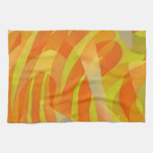 Orange Abstract Art Lines and Curves Towel キッチンタオル (横)