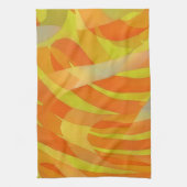 Orange Abstract Art Lines and Curves Towel キッチンタオル (縦)