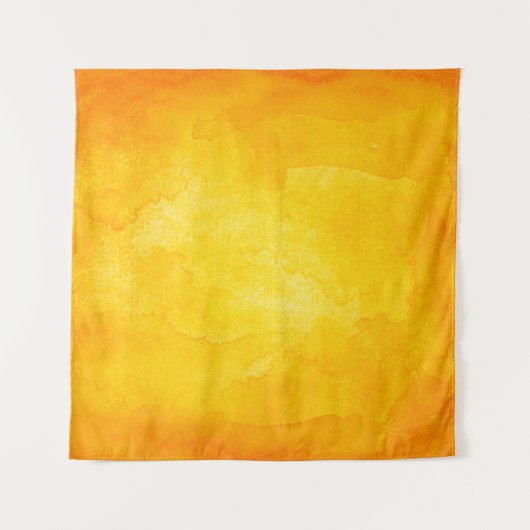 Orange abstract watercolor macro texture backgroun タペストリー (正面)