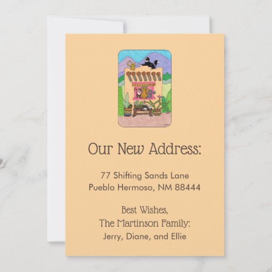 Orange Adobe House & Cats Movingのお知らせ 案内状 (裏面)