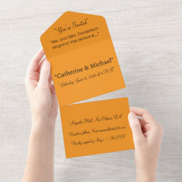 Orange All In One Wedding Invitation – Warm オールインワン招待状