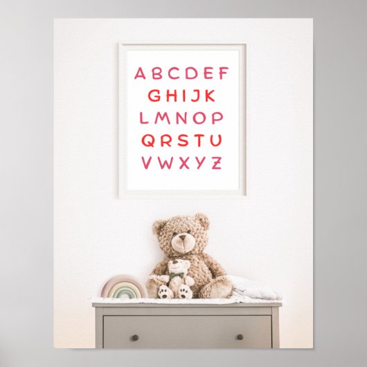 Orange Alphabet Capital Letters Teacher Kids Room ポスター (正面)