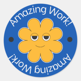 Orange Amazing Work Student Progress Reward ラウンドシール