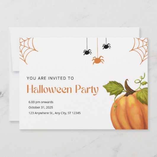 Orange and Beige Illustrative Happy Halloween (正面)