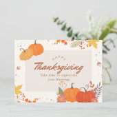 Orange And Beige Illustrative Happy Thanksgiving シーズンカード (スタンド正面)