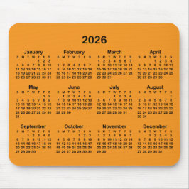 Orange and Black 2026 Calendar マウスパッド