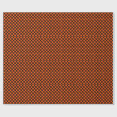 Orange and Black Argyle Pattern ラッピングペーパー (フラット)