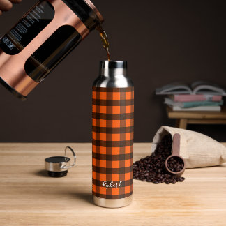 Orange and Black Checker ウォーターボトル