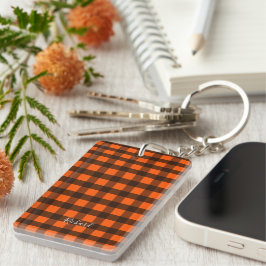 Orange and Black Checker キーホルダー