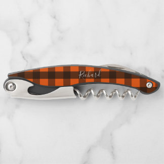 Orange and Black Checker ソムリエナイフ