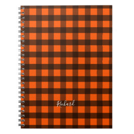 Orange and Black Checker ノートブック