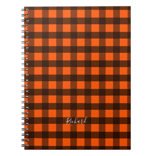 Orange and Black Checker ノートブック (正面)