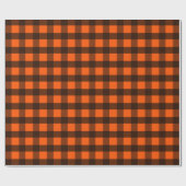 Orange and Black Checker ラッピングペーパー (フラット)
