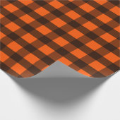 Orange and Black Checker ラッピングペーパー (角)