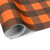 Orange and Black Checker ラッピングペーパー (ロールコーナー)