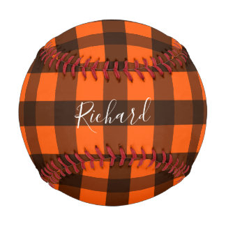 Orange and Black Checker 野球ボール