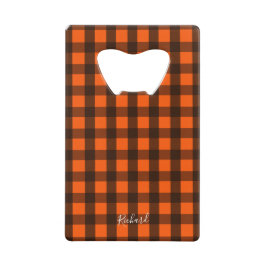 Orange and Black Checker Bottle Opener クレジットカード栓抜き