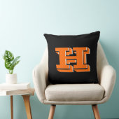 Orange and Black College Block Font Initial クッション (椅子)