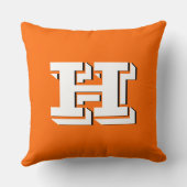 Orange and Black College Block Font Initial クッション (裏面)
