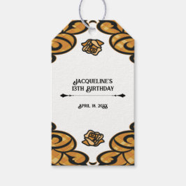 Orange and Black Gated Rose Princess Birthday  ギフトタグ