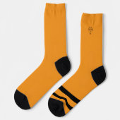 Orange and Black Ghost and Cat Crew Socks ソックス (左)