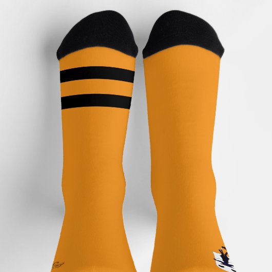 Orange and Black Ghost and Cat Crew Socks ソックス (上部)