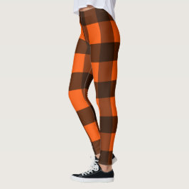 Orange and Black Guingham レギンス