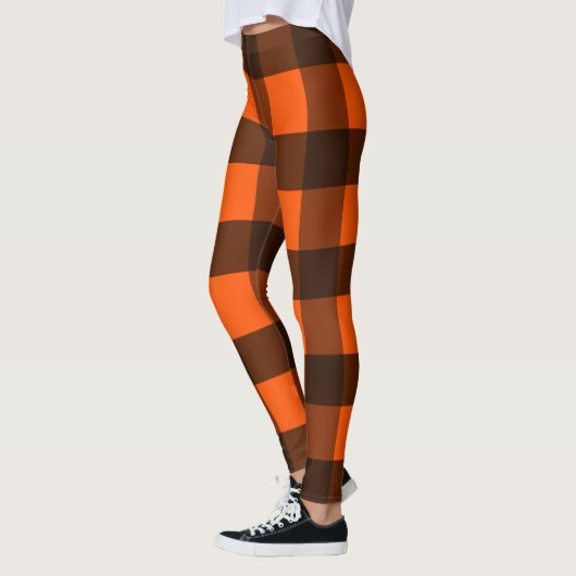 Orange and Black Guingham レギンス (左)