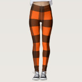Orange and Black Guingham レギンス (正面)