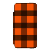 Orange and Black Guingham Incipio iPhoneウォレットケース (フォリオ 正面)