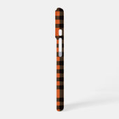 Orange and Black Plaid Checkered Pattern iPhone 16ケース (左側面)